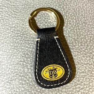 Vintage DOONEY & BOURKE Black Leather Key Fob Ring